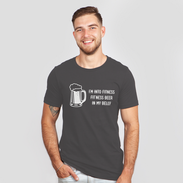 fitness beer belly dark gray shirt